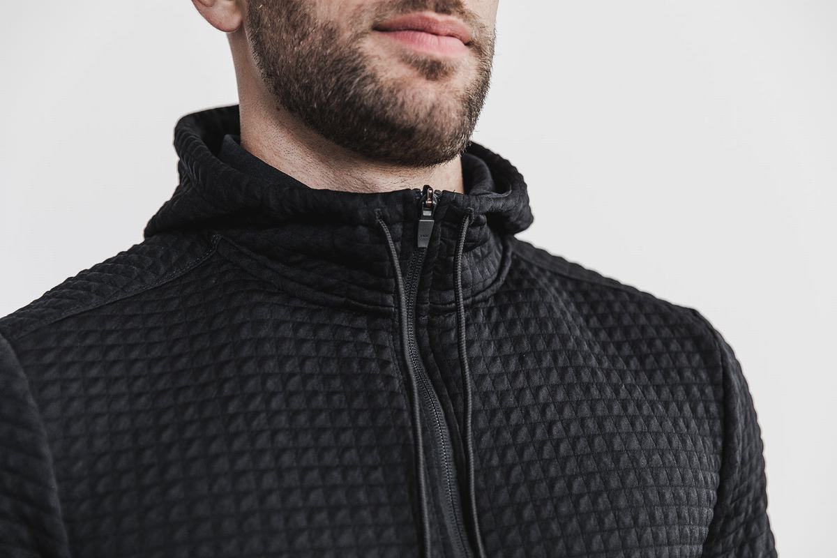 Nobull Quilted Zip-up Men's Jackets Black | Australia (ON4908)